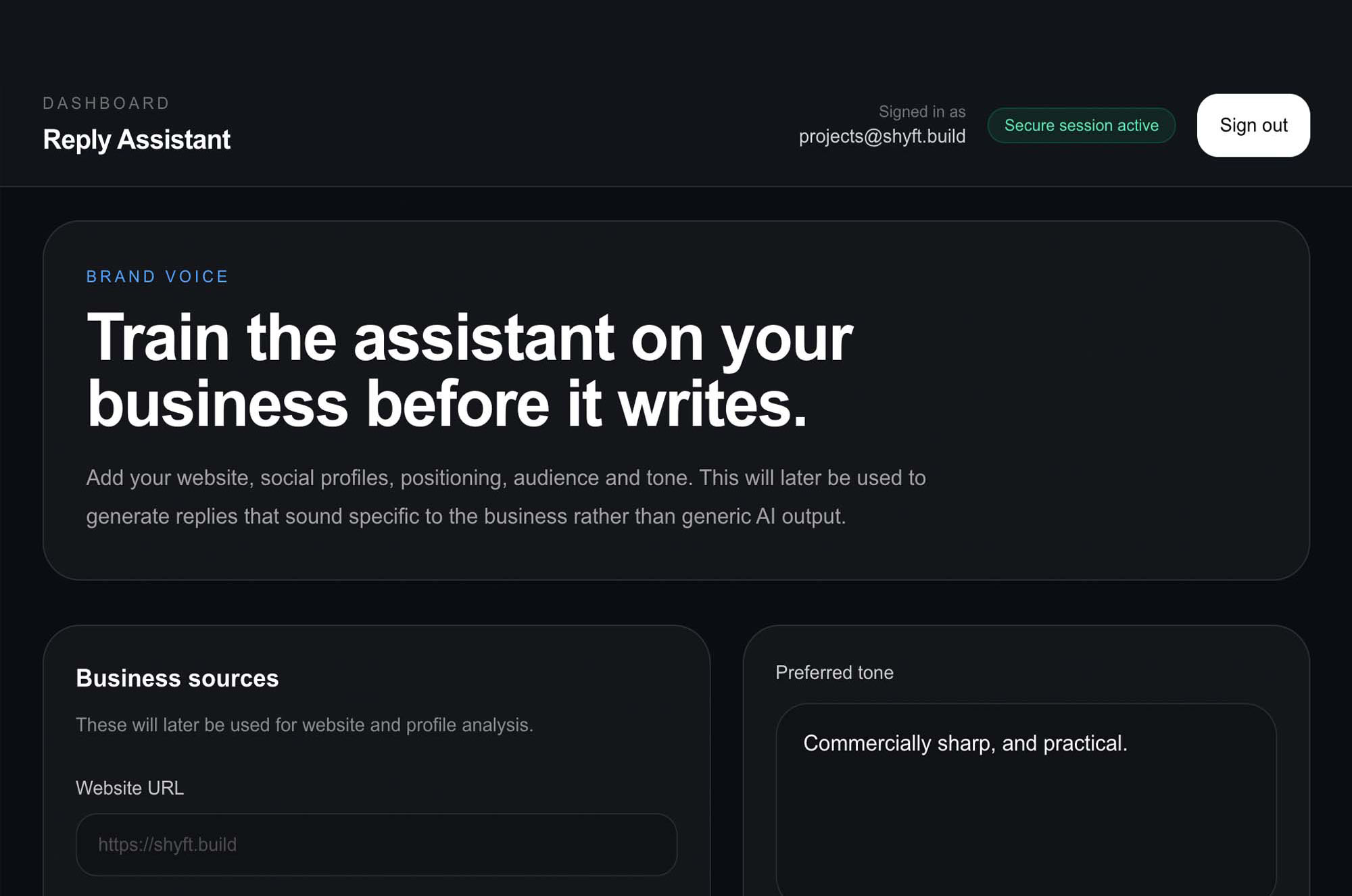 Shyft internal AI assistant