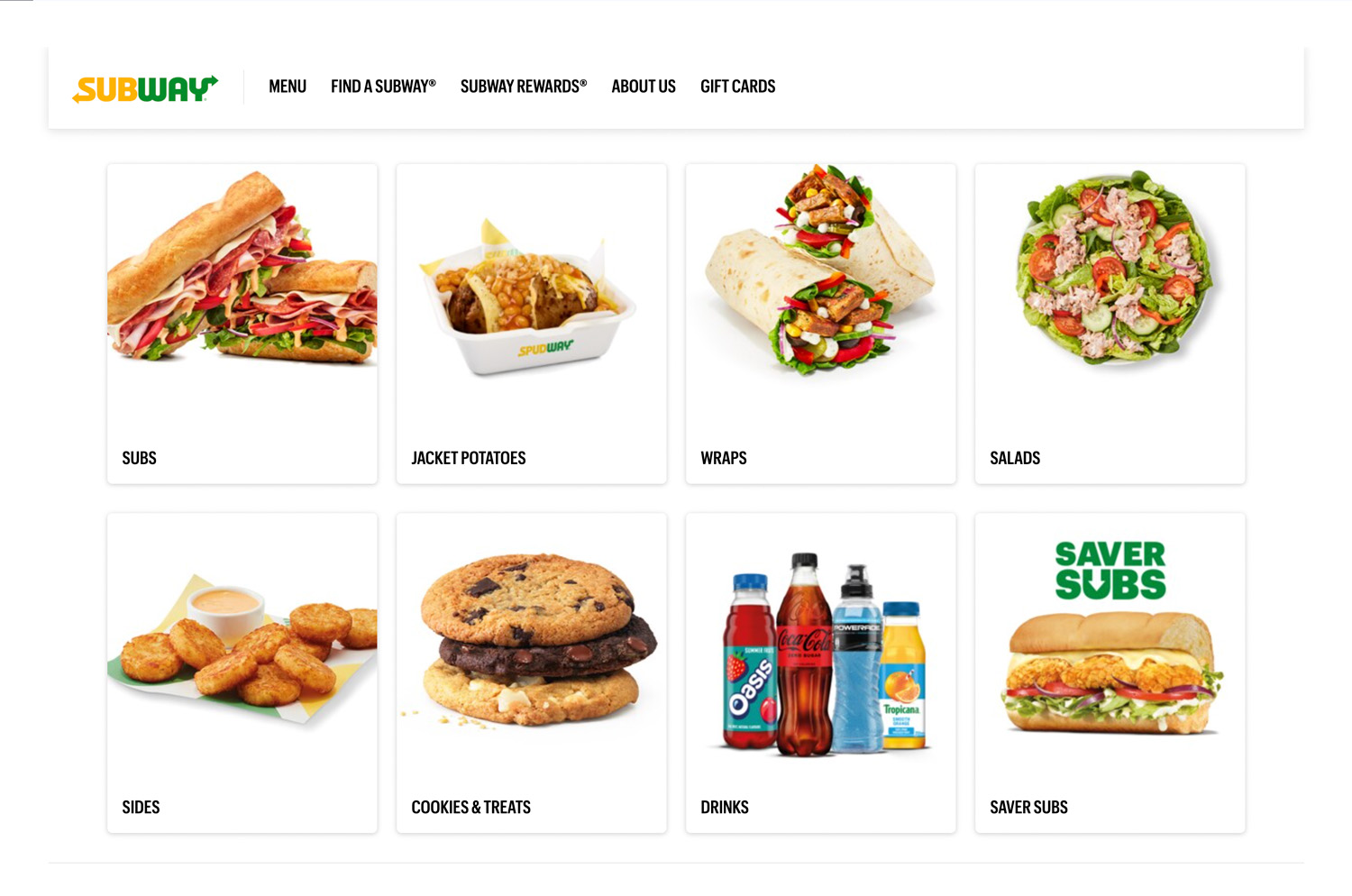 Subway online ordering platform